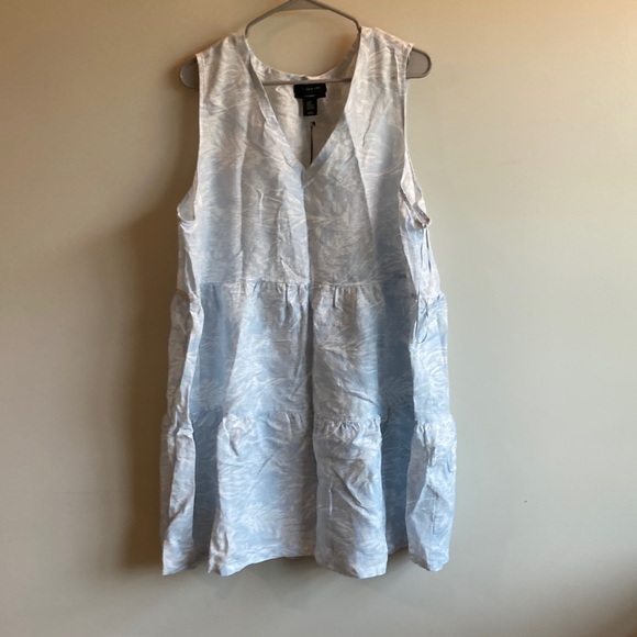 Women's 2X Tahari Blue and White Linen Dress - Picture 1 of 3